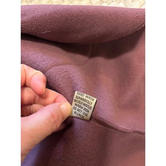 Zig Zag Asian Collection Purple Fleece Hooded Wrap Jacket Women's Medium Nepal - Picture 9 of 14